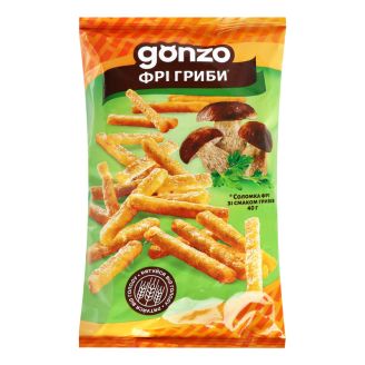 Снек Соломка фрі зі смаком грибів 40г Gonzo
