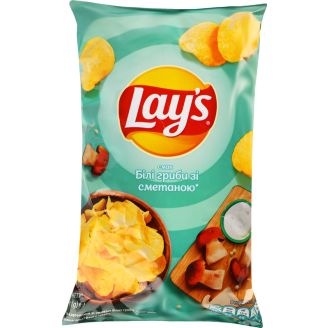 Чіпси картопляні зі смаком білих грибів зі сметаною Lay's м/у 120г