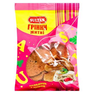 Грінки житні зі смаком холодець с хріном 80 г. ТМ Sultan