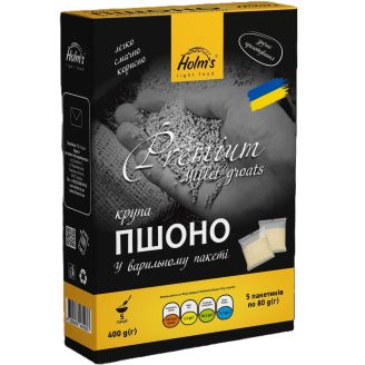 Крупа пшоно, вар/пак 400 г. Holms