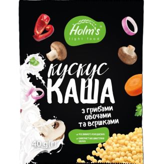 Каша кускус з грибами, овочами та вершками, 40г. Holms