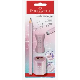111682 НАБІР ОЛІВЕЦЬ ЧОРНОГРАФИТНИЙ JUMBO SPARKLE COSMIC 1ШТ+ГУМКА+ СТРУГАЛКА 32444