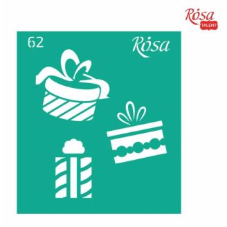 Трафарет багаторазовий самоклеючий, №62, 9х10см, Серія „Новий рік“, ROSA TALENT 3625162