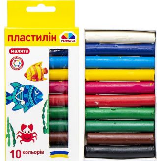 Пластилін дит. 10 кол., 100 г, Малята, 100306