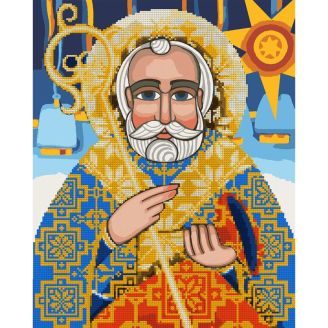 954695 Картина за номерами з алмазною мозаїкою "Святий Миколай", 40*50 см., SANTI