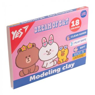 Пластилін YES, 18 кол., 360г "Line Friends" 540679