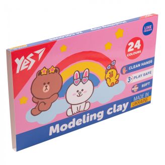 Пластилін YES, 24  кол., 480г "Line Friends" 540683