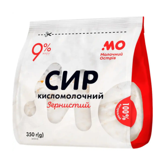 Сир кисломолочний зернистий  9% п/е 350г ТМ Молочний острів