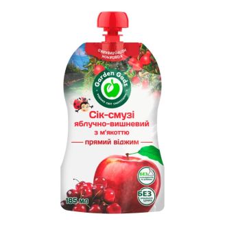 Сік-смузі Garden Gadz яблучно-вишневий з м'якоттю  185мл дой-пак