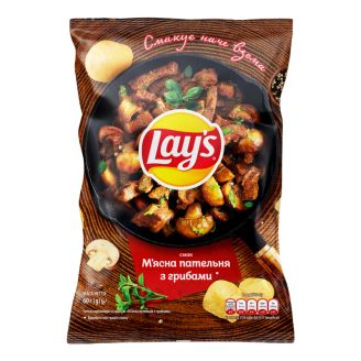 Чіпси Lays М'ясна пательня з грибами 60г 1-28 UA