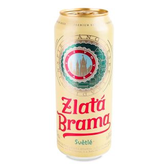 Пиво Zlata Brama 0,5л. з/б алк. 5,0%