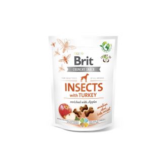 Ласощі Brit Care Dog Crunchy Cracker Insects with Turkey д/собак д/підтримки ваги комахи та індичка яблуко 200г