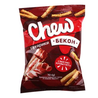 Сухарики пшенично-житні зі смаком "Бекон", ТМ "Chew" 70г