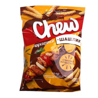 Сухарики пшенично-житні зі смаком "Шашлик", ТМ "Chew" 70г