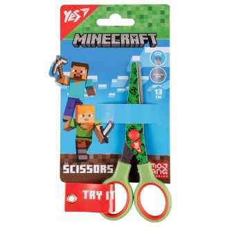 Ножиці Yes "Minecraft" 13см, з принтом на лезі, зелені 480436