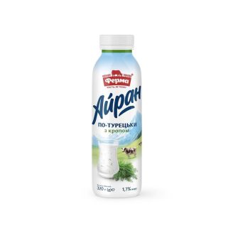 Напій кисломолочний Айран по-турецьки з кропом 1,7% 320г пл. ТМ Ферма