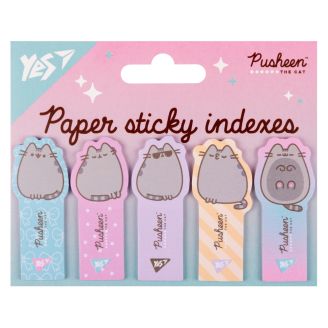 Індекси паперові Yes "Pusheen", 55*22мм, 100 шт (5x20) 170417