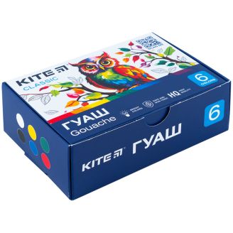 Гуаш 6 кол., 20 мл Kite Classic K-062, 67686