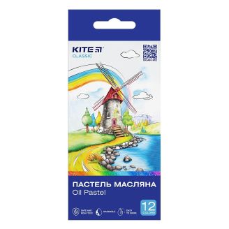 Пастель масляна, 12 кольорів Kite Classic K-071, 67638