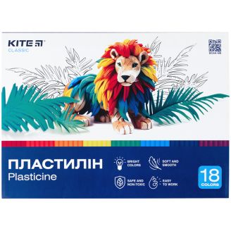 Пластилін, 18 кольорів, 360 г. Kite Classic K-085, 67730
