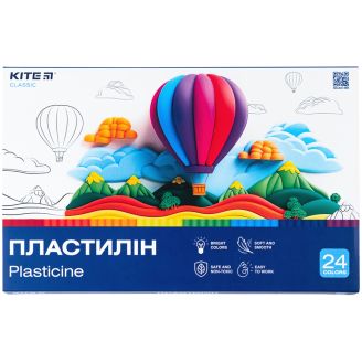 Пластилін, 24 кольори, 480 г. Kite Classic K-089, 67731