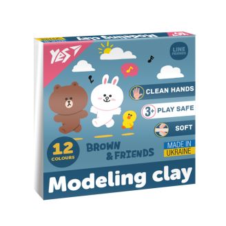 Пластилін Yes, 12 кол., 240г "Line Friends" 540670