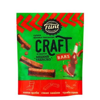 Грінки житньо-пшеничні зі смаком міцний табаско ТМ «Flint Craft Grenki» 80г