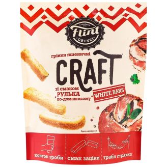 Грінки пшеничні зі смаком «Рулька по-домашньому» ТМ «Flint Craft Grenki» 80г