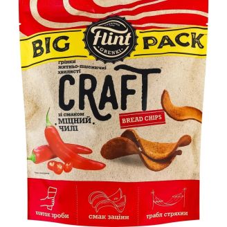 Грінки житньо-пшеничні хвилясті зі смаком «Міцний чилі» ТМ «Flint Craft Grenki» 120г
