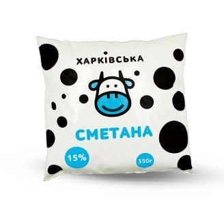 Сметана 15% 350г п/е ТМ Харківська