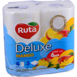 Туалетний папір Ruta Pure White Deluxe Mango 4 рул 3шар 