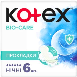 Прокладки Kotex Bio Care Night д/крит днів 6кр. 6шт.
