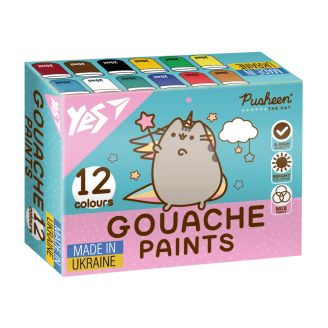 Фарби гуашеві Yes Pusheen 12 кол. 20 мл 230402