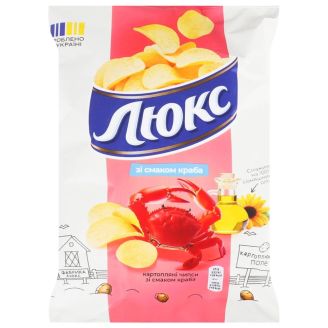 Чипси картопляні зі смаком краба 125г Люкс