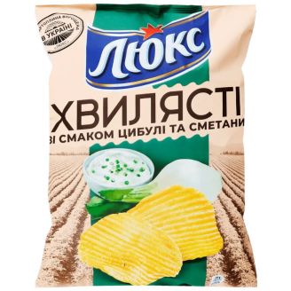 Чипси картопляні зі смаком сметани та цибулі 125г ТМ Люкс