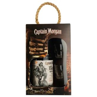 Алк. напій на основі Карибського рому Captain Morgan «Black Spiced» 1 л з 2 рюм. Великобританія