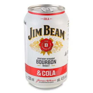 Напій с/алк. Jim Beam Bourbon & Cola 4.5%  0,33л з/б