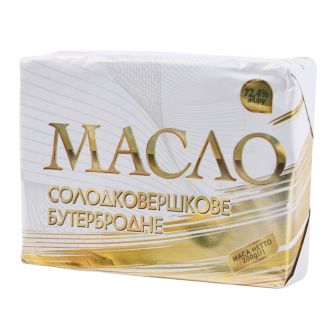 Масло солодковершкове Бутербродне 72,4% 200гр ТМ Квітень 