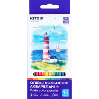 Олівці кольорові акварельні, 12 шт. Kite Classic, 67650, K-1049