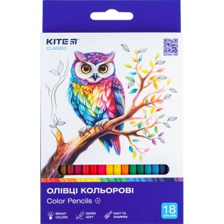 Олівці кольорові, 18 шт. Kite Classic, 67647, K-052