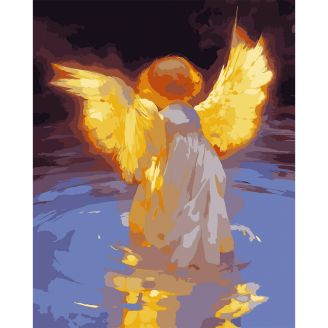 Картина за номерами SANTI "Сяючий янгол", 40*50см, LED підсвітка 955081