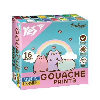 Фарби гуашеві Yes Pusheen 16 кол. 20 мл 230403