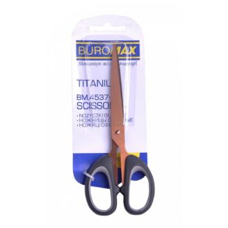 Ножицi офiснi TITANIUM, 163мм, сірі вставки BM.4537-09