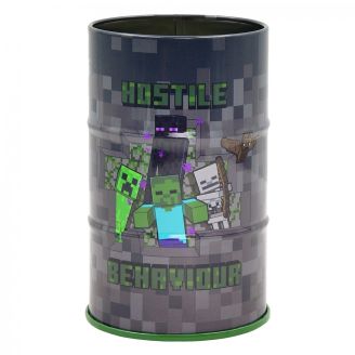 Стакан-підставка бочка Yes "Minecraft" метал, сірий 708376