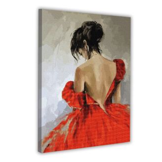 Картина за номерами з алмазною мозаїкою SANTI "Леді в червоному", 40*50см 954971