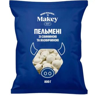 Пельмені з яловичиною та свининою 800г ТМ Макей