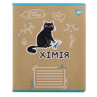 Зошит для записів YES А5/48 кл. ХІМІЯ (Black cat) крафт, 767468