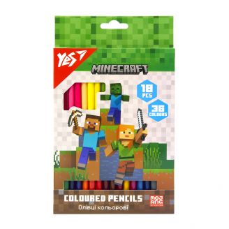 Олівці кольорові Yes 18/36 кол. "Minecraft", 290768