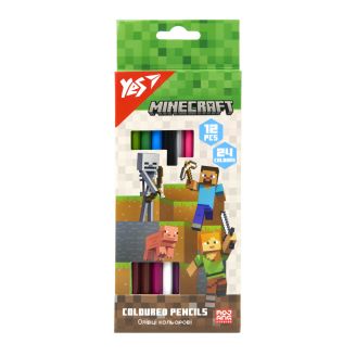 Олівці кольорові Yes 12/24 кол. "Minecraft", 290763