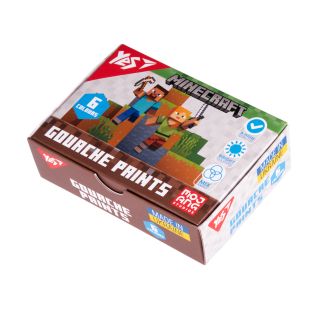 Фарби гуашеві Yes Minecraft 6 кол. 20 мл, 230405